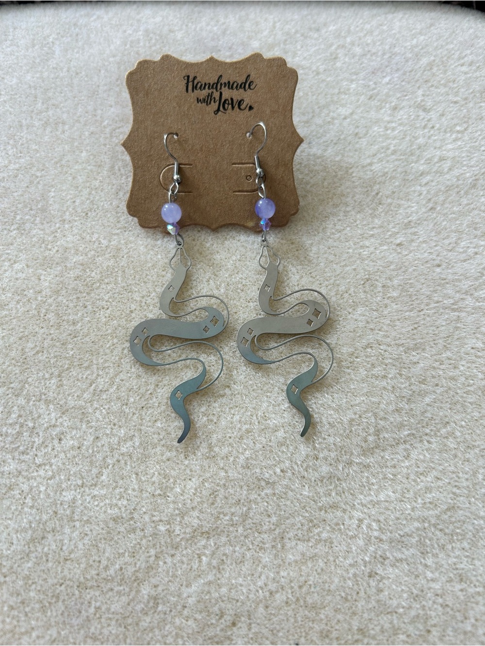 Handmade Witchy Snake dangle earrings